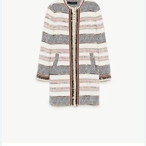 Zara Chic Striped Long Coat
